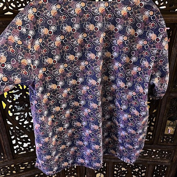 NATURAL UNIFORMS NATURAL PRINTS MULTICOLOR FLORAL CIRCLE PRINT SCRUBS T SHIRT XL - Picture 4 of 4